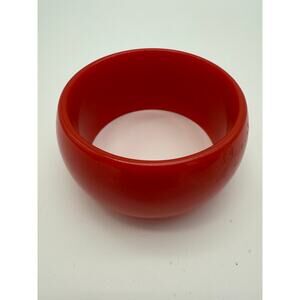 Vintage 80s Lucite Sexy Red Bangle Bracelet Jewelry Accessory Collectibles